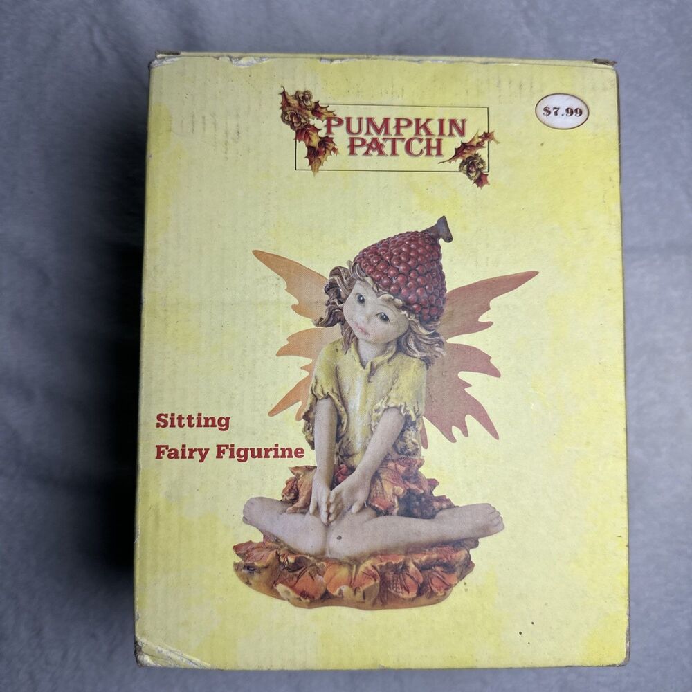 PUMPKIN PATCH SITTING FAIRY FIGURINE 6” & STANDING FAIRY FIGURINE 8” NEW IN BOX - Picture 2 of 15